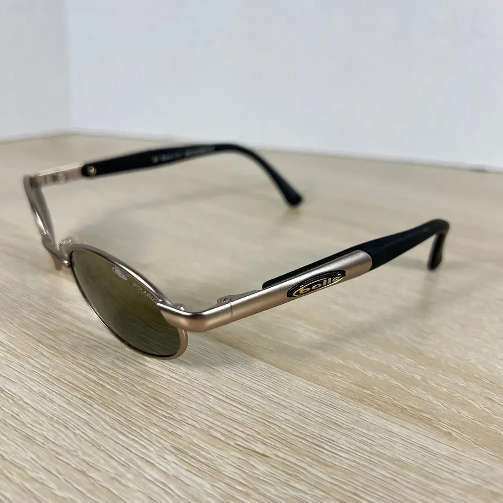 NWOT Vintage Bolle Beryl 2.0 Sunglasses Polarized Oval Metal Italy Y2K